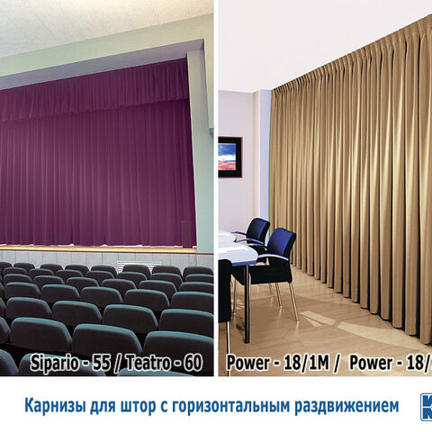Карнизы для штор Mottura с горизонтальным раздвижением. Фотография #4